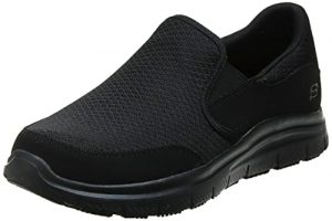 Skechers Men's Black Flex Advantage Slip Resistant Mcallen Slip On - 11 D(M) US