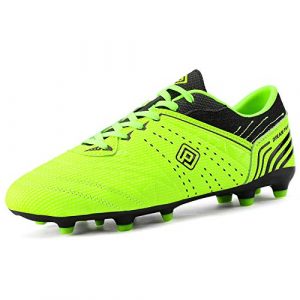 DREAM PAIRS 160859 Men's Sport Flexible Athletic Lace Up Light Weight Outdoor Cleats Football Soccer Shoes Neongreen Black Size 11