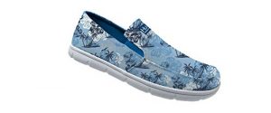 HUK Brewster Slip On Shoe | Wet Traction Fishing & Deck Shoes, Print - Ice Blue, 9