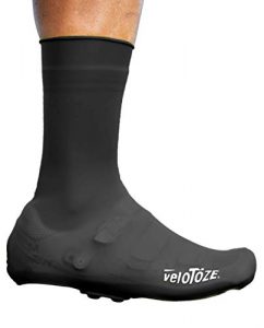 veloToze Tall Silicone Shoe Cover with Snaps - Covers Road Cycling Shoes - Waterproof, Windproof Reusable Boot-Style Overshoes for Bike Rides in Winter, Rain, Cold Weather Biking - for Men and Women