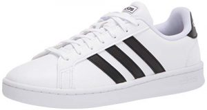 adidas women's Grand Court Sneaker, White/Black/White, 7.5 US