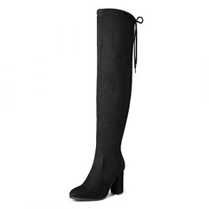 DREAM PAIRS Women's New Shoo Black Over The Knee High Heel Boots Size 8.5 B(M) US
