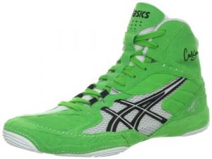 ASICS Men's Cael V5.0 Wrestling Shoe,Electric Green/Black/White,11.5 M US