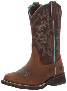 Ariat Women's Delilah Round Toe Work Boot, Distressed Brown, 7 B US