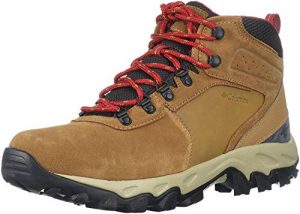 Columbia Men\'s Newton Ridge Plus II Suede Waterproof Hiking Boot, elk/Mountain red, 11.5