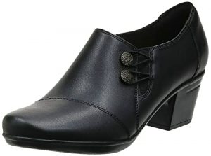 Clarks Women's Emslie Warren Slip-on Loafer,Black Leather,11 M US