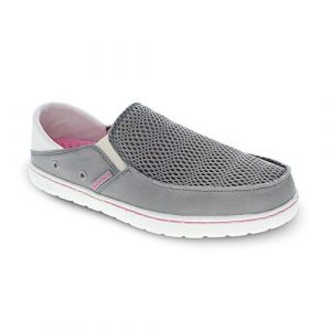 Body Glove Womens Boat Shoes, Aruba Water Shoes, Women's Water Shoes, Fishing Shoes, Casual Shoes, Womens Mesh and Canvas Slip on Shoes Grey/Pink