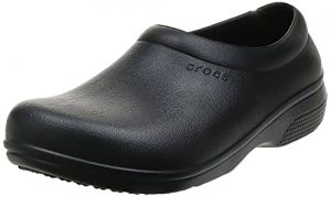 Crocs Unisex Men's and Women's On The Clock Clog | Slip Resistant Work Shoes, Black, 10 Women/8 Men