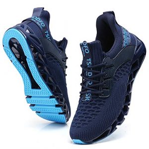 Men's Running Shoes Breathable Mesh Soft Sole Walking Sneakers Casual Silp-On Trail Runners Fashion Sneakers Size 12 Blue