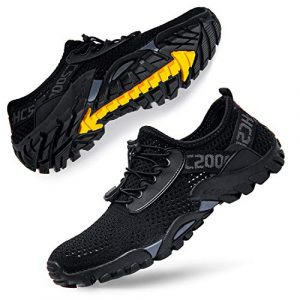 Women's Water Shoes Quick Dry Men's Water Hiking Beach Aqua Shoes for Boating Swim Surf All Black